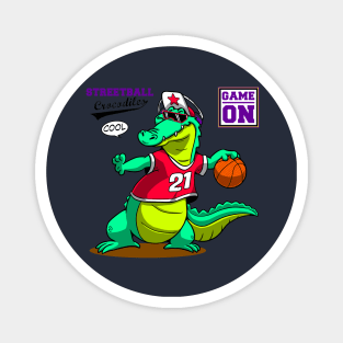 crocodile streetball player Magnet